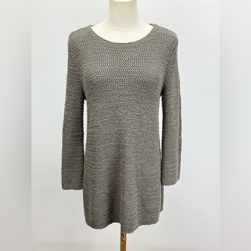 J. JILL Gray Carraway chunky knit Crew Neck Sweater size S
